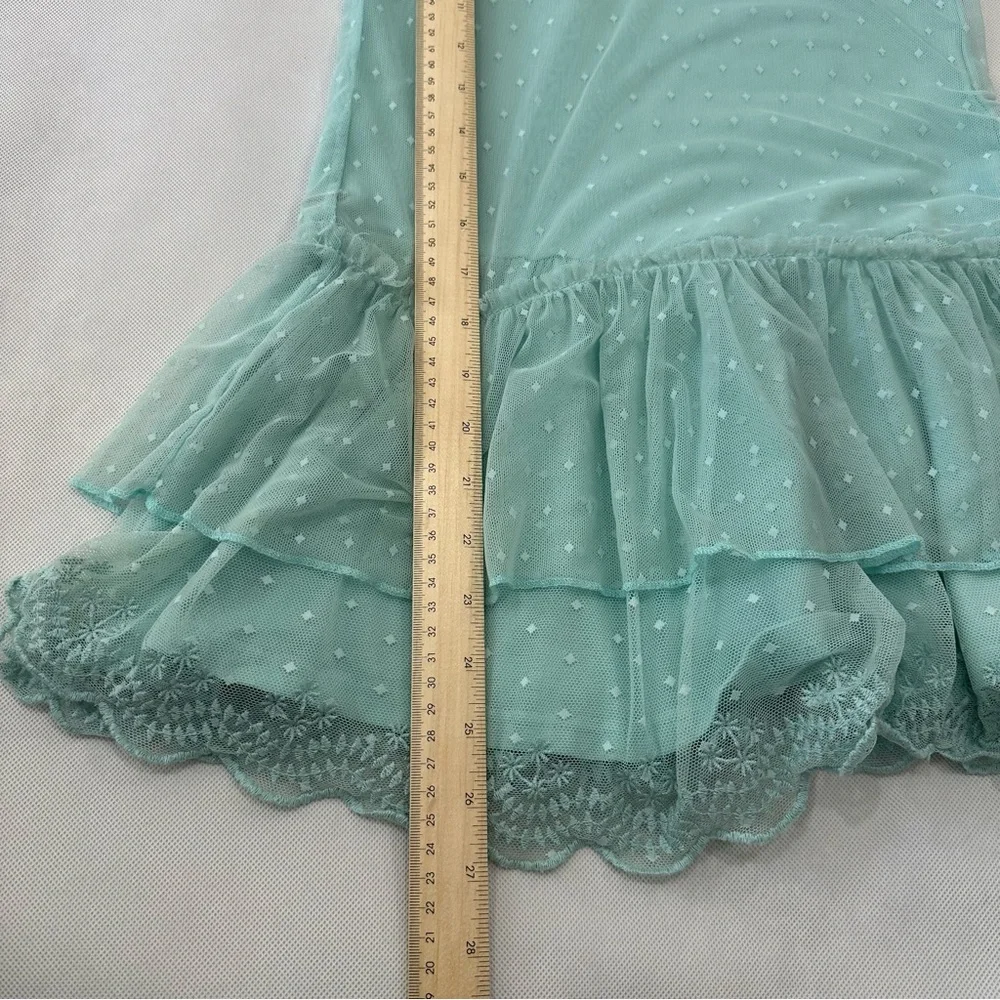 American Girl Truly Me Spring Breeze Dress Girls Size 10 Aqua Mesh Ruffle - Picture 14 of 14